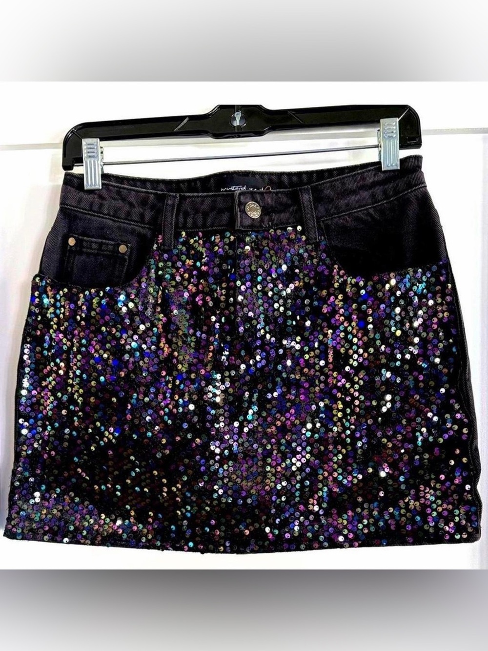 Mustard Seed sequin black skirt
